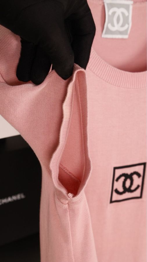 Chanel 方标运动系列橡皮粉短袖上衣-29