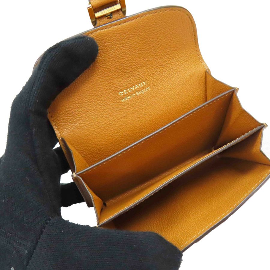 棕色 牛皮 Brillant card holder 卡夾 名片夾【Delvaux 德爾沃】-4
