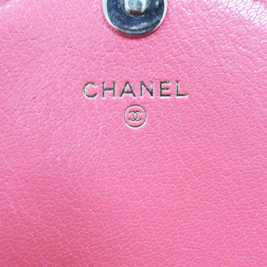 粉橘色 牛皮 V-Stitch WOC 鏈帶肩背包 金釦【CHANEL 香奈兒】-6