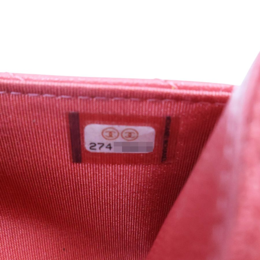 粉橘色 牛皮 V-Stitch WOC 鏈帶肩背包 金釦【CHANEL 香奈兒】-8