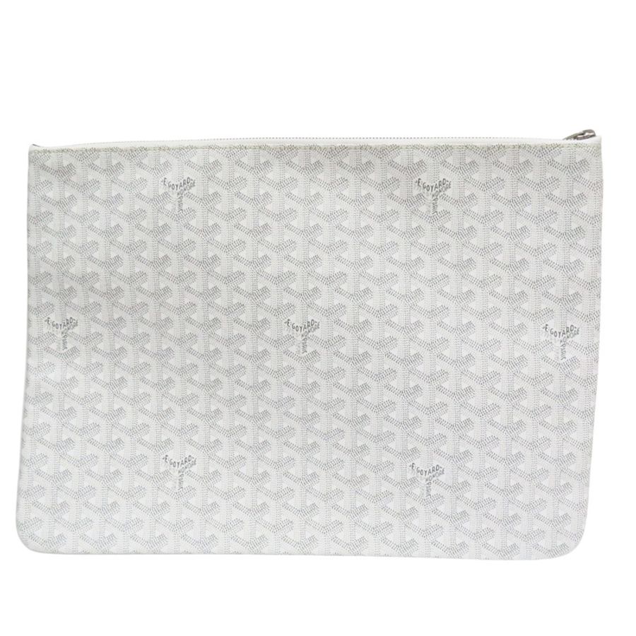 白色 Goyardine帆布 Senat Pouch GM 拉鍊手拿包【GOYARD 高雅德】-1