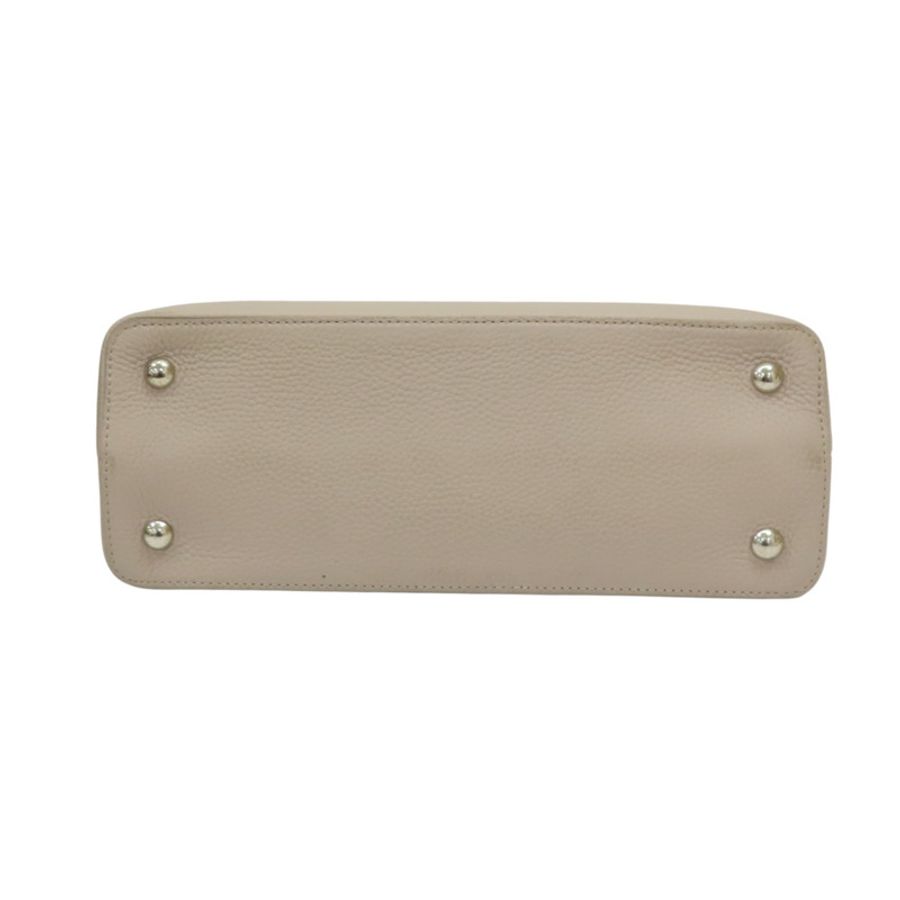 灰色 荔枝紋牛皮 Capucines MM 手提包 M42925【LOUIS VUITTON LV 路易威登】 M42925-3