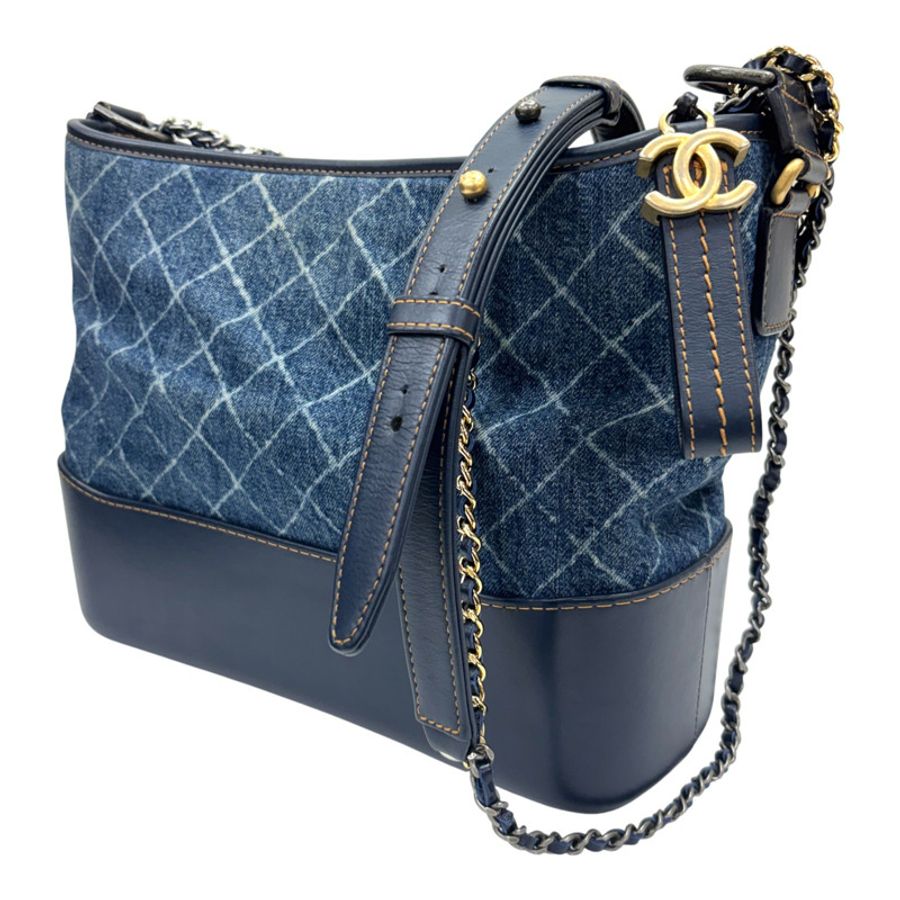 藍色 牛仔布 Gabrielle Hobo 流浪包 两用包 無卡【CHANEL 香奈兒】 A93824-1