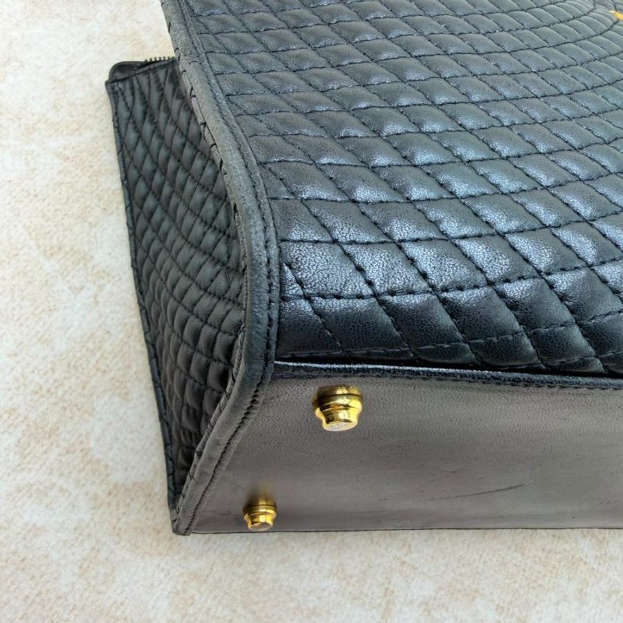 BALLY 菱格流蘇手提托特包-9