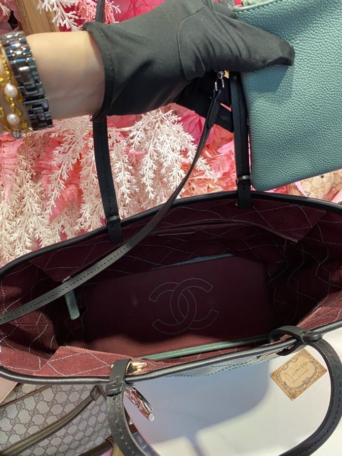 Chanel 荔枝湖綠肩背包-7
