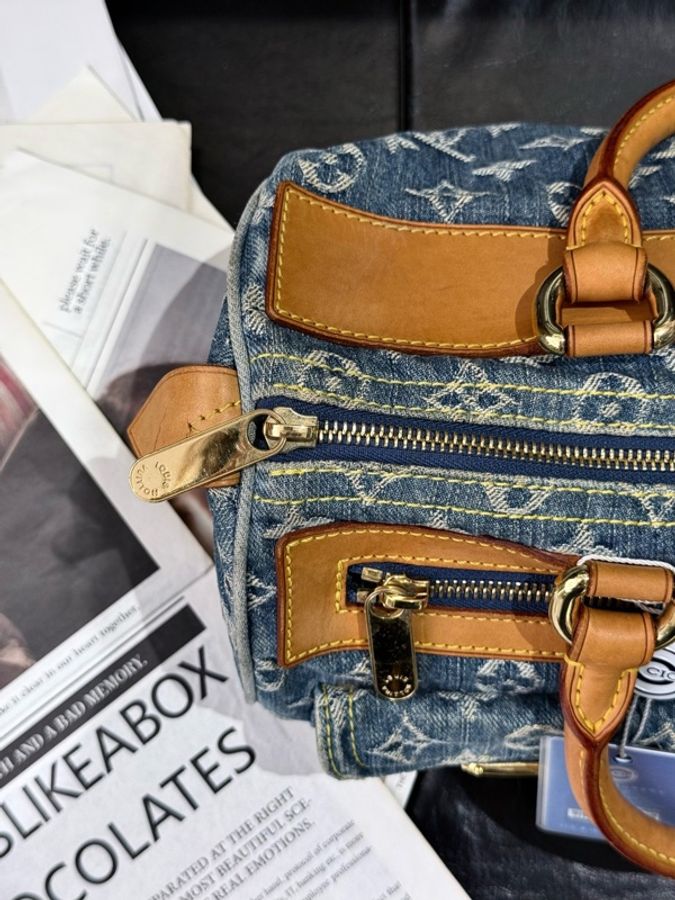 Louis Vuitton 路易威登 丹寧speedy 30 有鎖-9