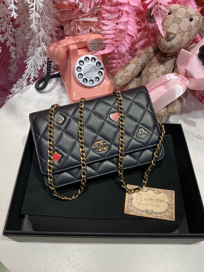 Chanel 黑金徽章woc包-0