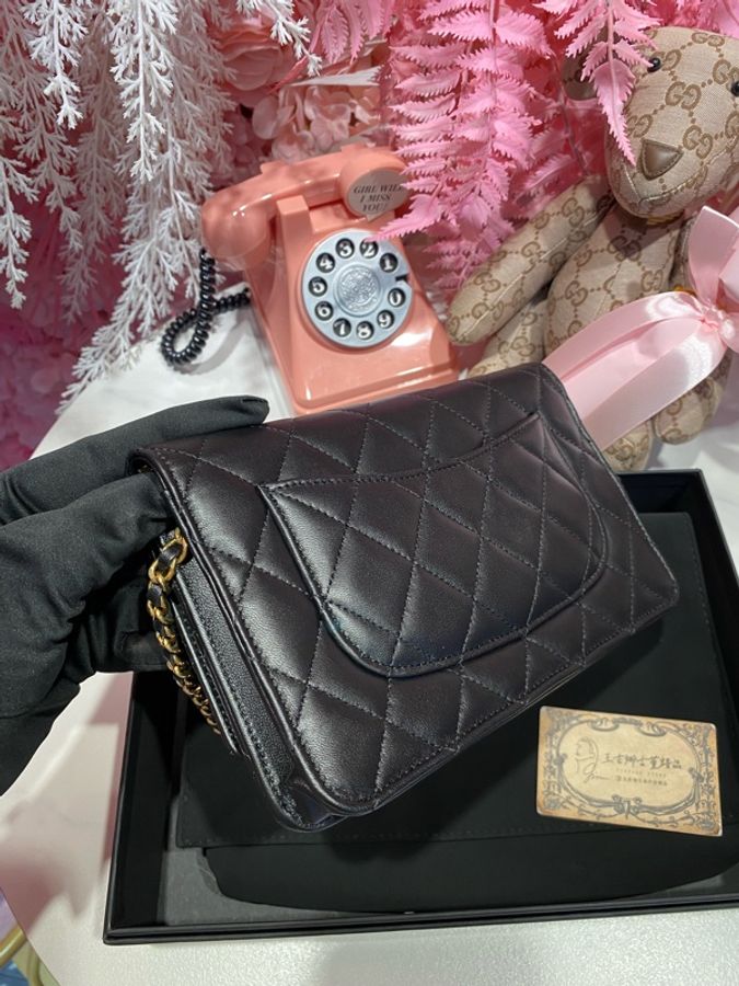 Chanel 黑金徽章woc包-3