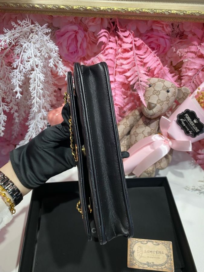 Chanel 黑金徽章woc包-5