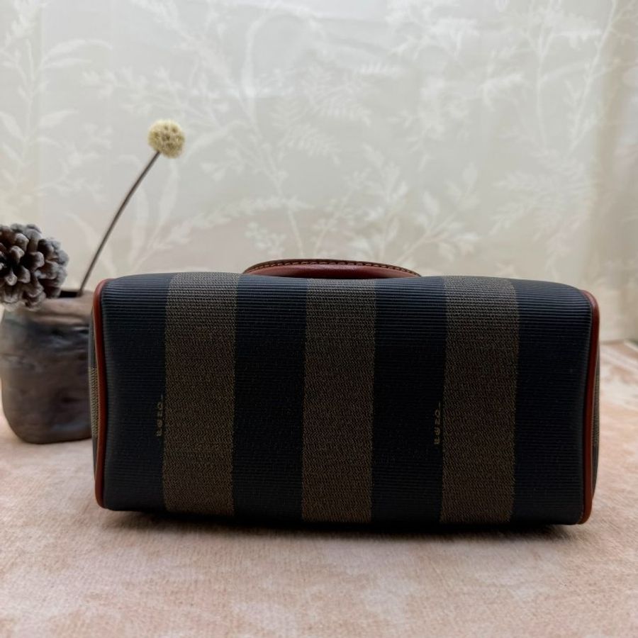 FENDI 經典 Pequin 條紋迷你波士頓手提包-1