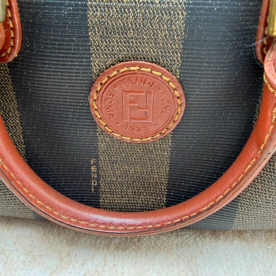 FENDI 經典 Pequin 條紋迷你波士頓手提包-4