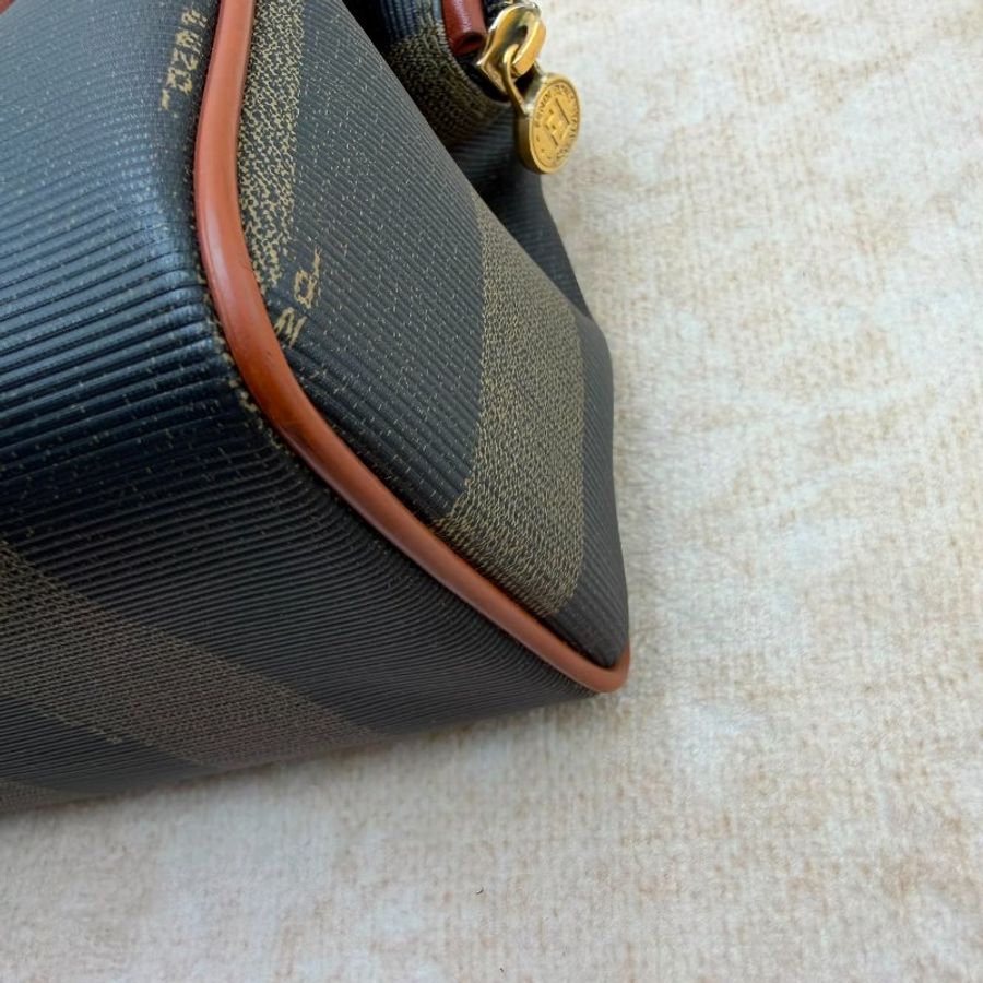 FENDI 經典 Pequin 條紋迷你波士頓手提包-5