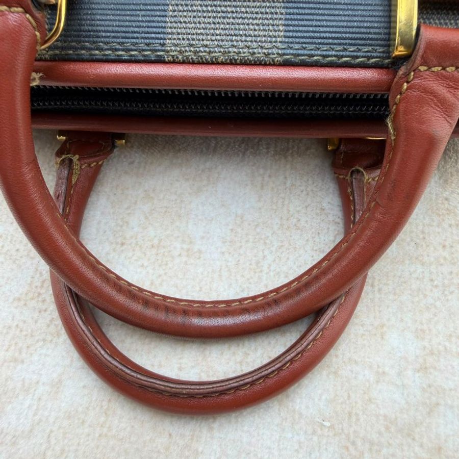 FENDI 經典 Pequin 條紋迷你波士頓手提包-8