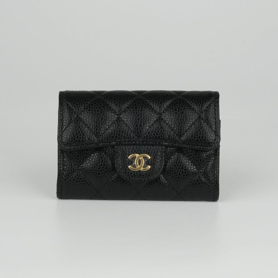CHANEL 香奈兒 Classic Flap Card Holder 黑色金扣魚子醬牛皮|翻蓋卡夾 零錢包 卡片夾|晶片款 經典熱門 入門首選|KÉSH 凱仕精品-3