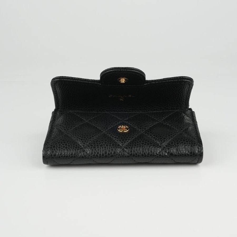 CHANEL 香奈兒 Classic Flap Card Holder 黑色金扣魚子醬牛皮|翻蓋卡夾 零錢包 卡片夾|晶片款 經典熱門 入門首選|KÉSH 凱仕精品-4