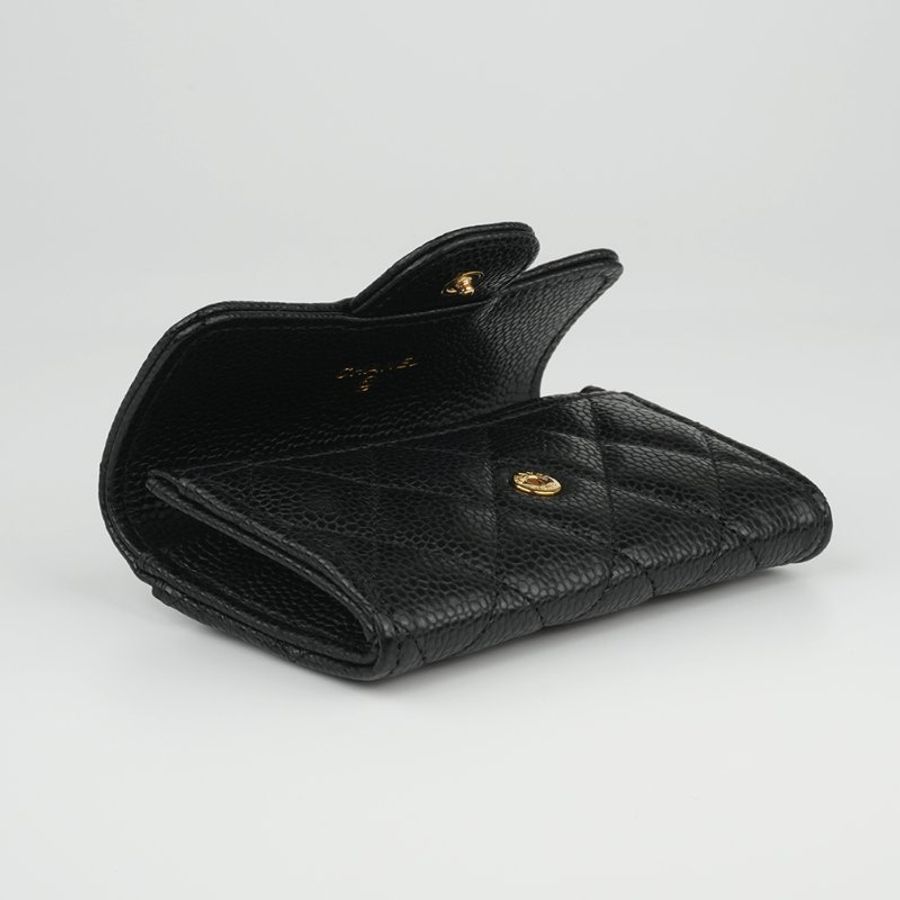 CHANEL 香奈兒 Classic Flap Card Holder 黑色金扣魚子醬牛皮|翻蓋卡夾 零錢包 卡片夾|晶片款 經典熱門 入門首選|KÉSH 凱仕精品-7