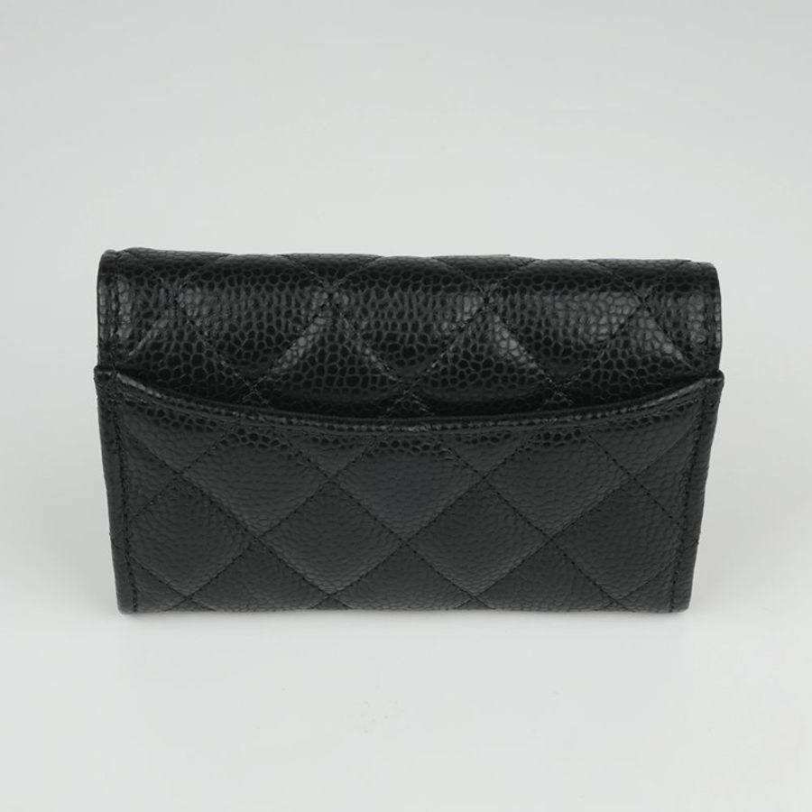 CHANEL 香奈兒 Classic Flap Card Holder 黑色金扣魚子醬牛皮|翻蓋卡夾 零錢包 卡片夾|晶片款 經典熱門 入門首選|KÉSH 凱仕精品-11