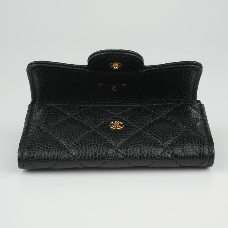 CHANEL 香奈兒 Classic Flap Card Holder 黑色金扣魚子醬牛皮|翻蓋卡夾 零錢包 卡片夾|晶片款 經典熱門 入門首選|KÉSH 凱仕精品-13