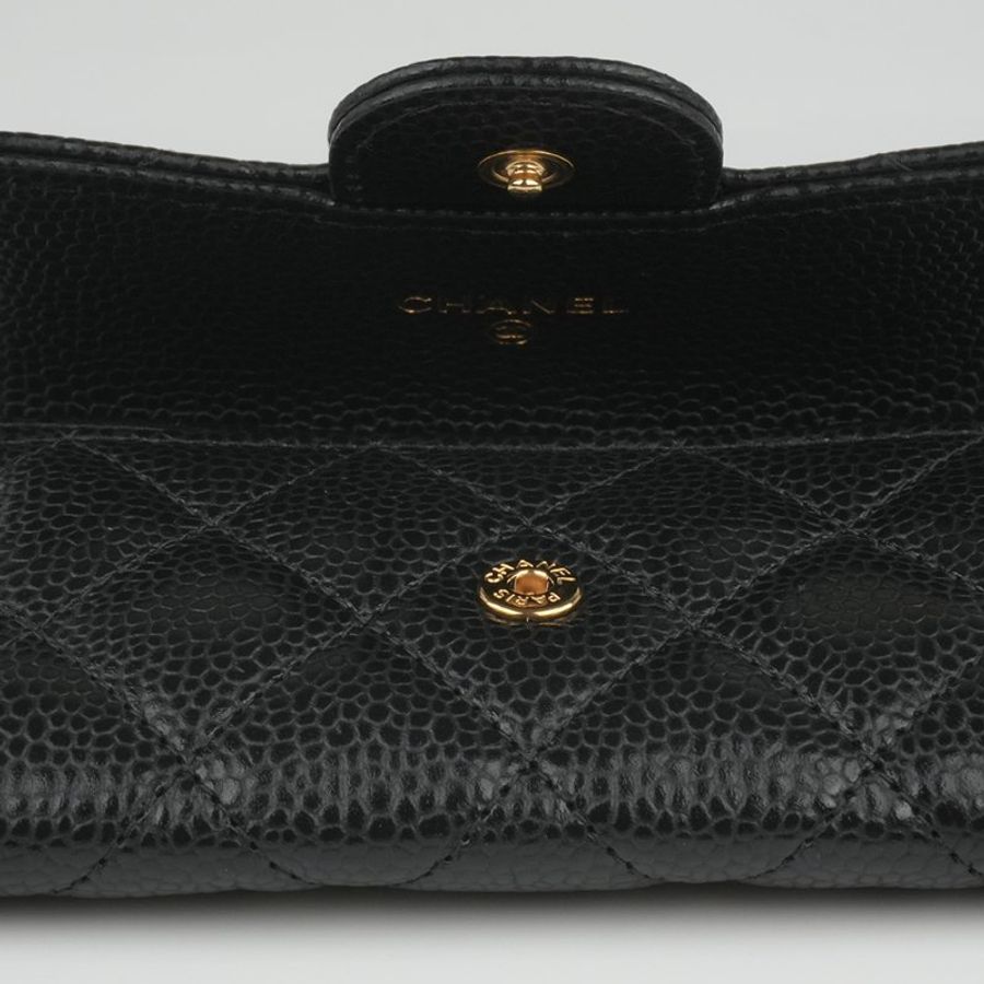 CHANEL 香奈兒 Classic Flap Card Holder 黑色金扣魚子醬牛皮|翻蓋卡夾 零錢包 卡片夾|晶片款 經典熱門 入門首選|KÉSH 凱仕精品-14
