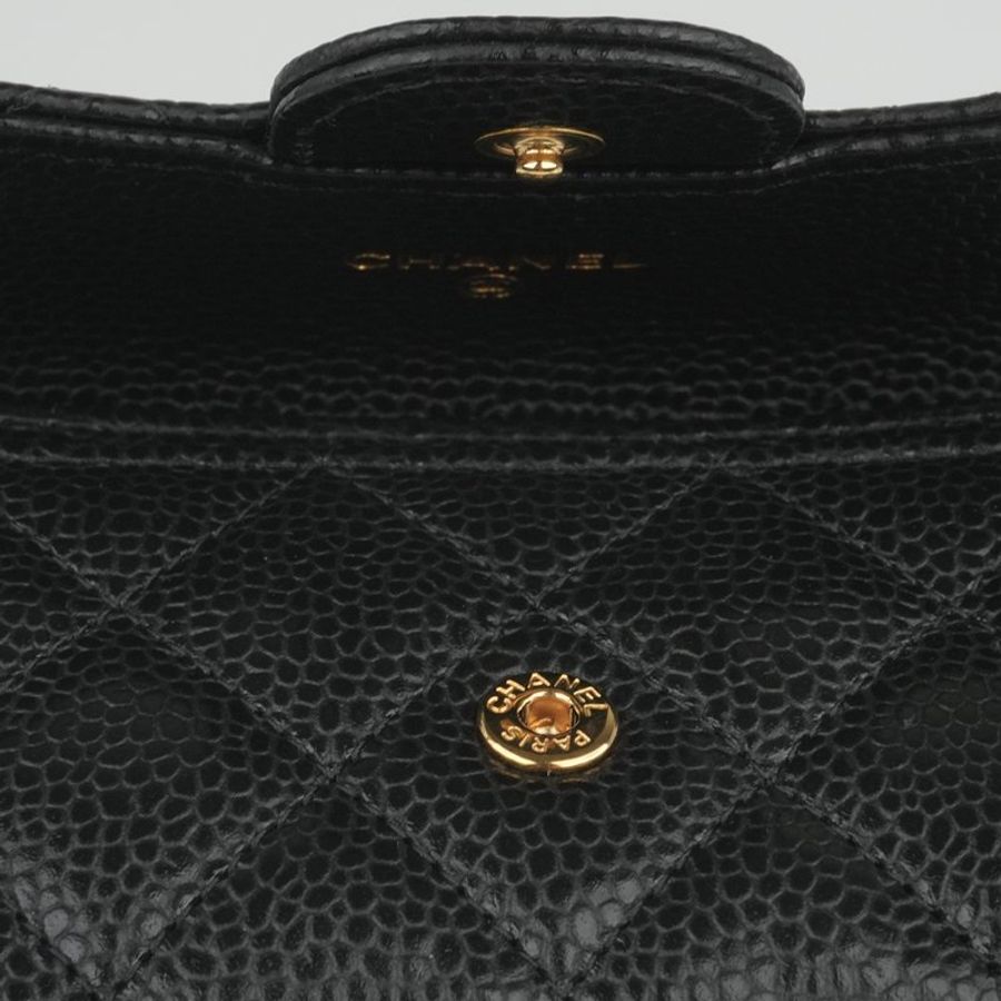 CHANEL 香奈兒 Classic Flap Card Holder 黑色金扣魚子醬牛皮|翻蓋卡夾 零錢包 卡片夾|晶片款 經典熱門 入門首選|KÉSH 凱仕精品-15