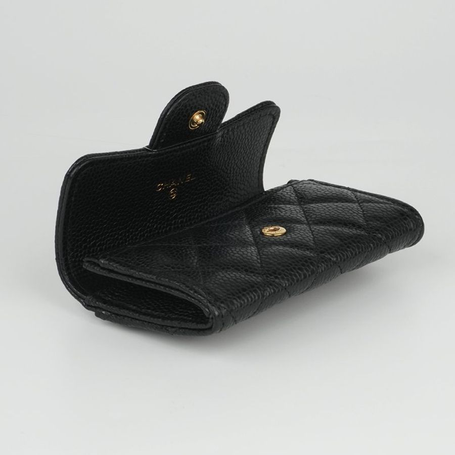 CHANEL 香奈兒 Classic Flap Card Holder 黑色金扣魚子醬牛皮|翻蓋卡夾 零錢包 卡片夾|晶片款 經典熱門 入門首選|KÉSH 凱仕精品-16