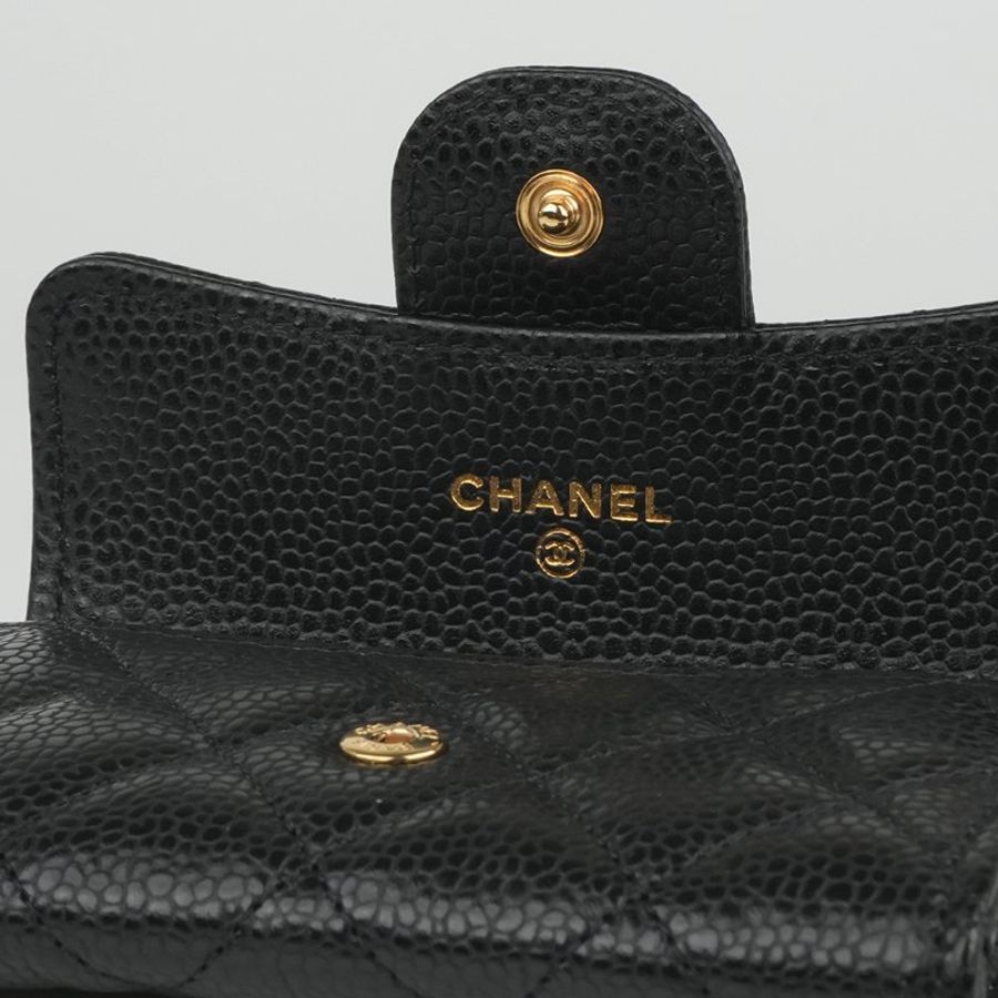 CHANEL 香奈兒 Classic Flap Card Holder 黑色金扣魚子醬牛皮|翻蓋卡夾 零錢包 卡片夾|晶片款 經典熱門 入門首選|KÉSH 凱仕精品-21