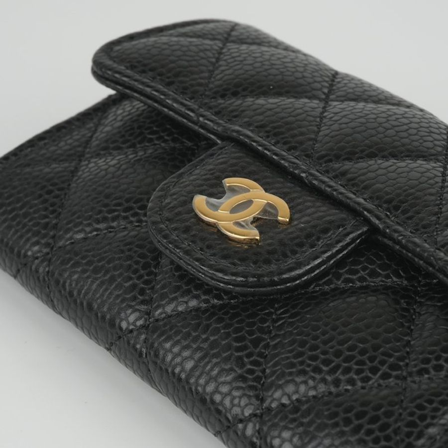 CHANEL 香奈兒 Classic Flap Card Holder 黑色金扣魚子醬牛皮|翻蓋卡夾 零錢包 卡片夾|晶片款 經典熱門 入門首選|KÉSH 凱仕精品-25