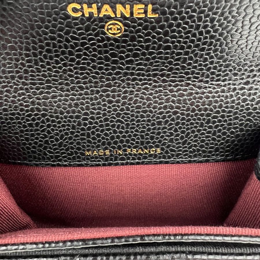 CHANEL 香奈兒 Classic Flap Card Holder 黑色金扣魚子醬牛皮|翻蓋卡夾 零錢包 卡片夾|晶片款 經典熱門 入門首選|KÉSH 凱仕精品-31