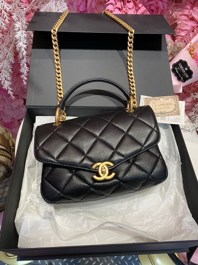 Chanel 黑金羊手提斜背包-0