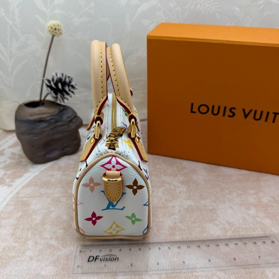 Louis Vuitton Mini Speedy 白三彩迷你枕頭包-2