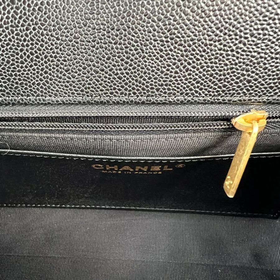 CHANEL 香奈兒 Coco 25P 黑色金扣魚子醬牛皮|雙鏈口蓋包 手提包 肩背包 斜背包|晶片款 20cm黃金尺寸 人氣新款|KÉSH 凱仕精品-32