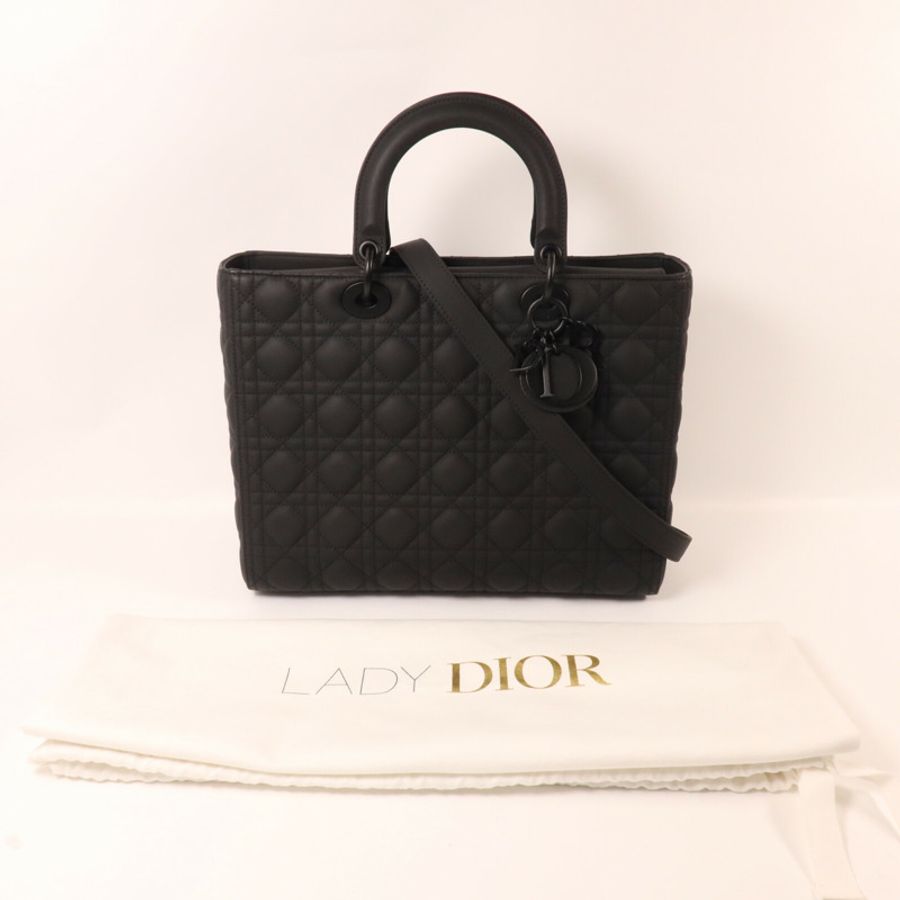 Dior 牛皮皮革Lady Dior Large手挽肩背兩用袋-8