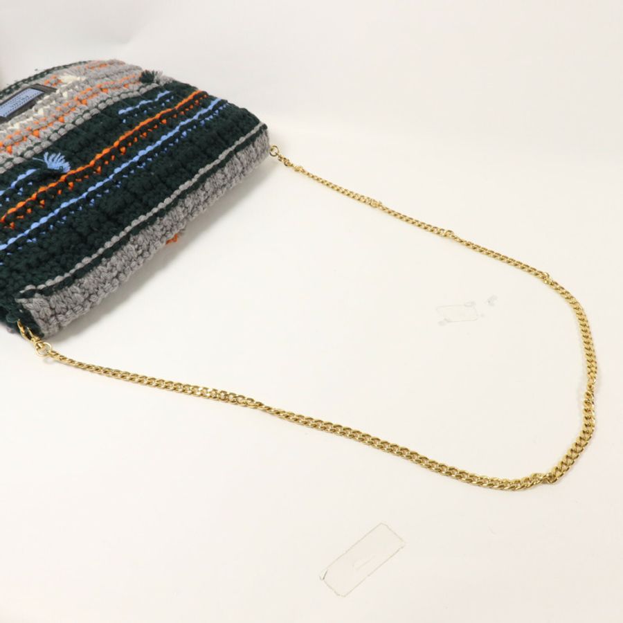 PRADA 羊毛/尼龍Shoulder Bag鏈帶肩背袋-7