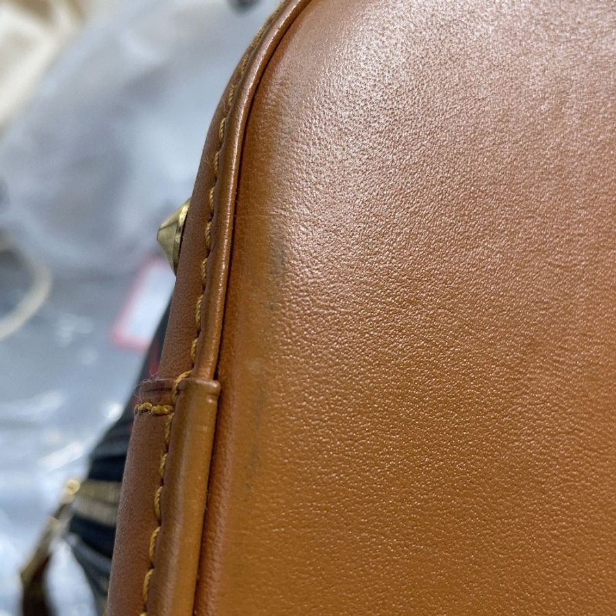 LOUIS VUITTON 村上隆 黑三彩 經典老花滿印皮革拉鏈開合手提包-7