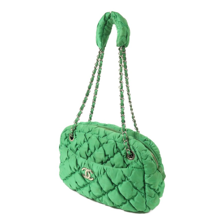 CHANEL 尼龍Bubble Bag鏈帶手挽袋-2