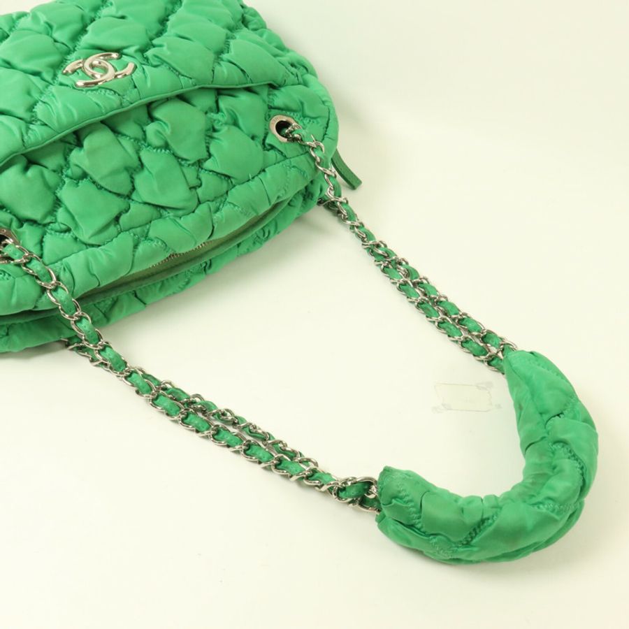 CHANEL 尼龍Bubble Bag鏈帶手挽袋-8
