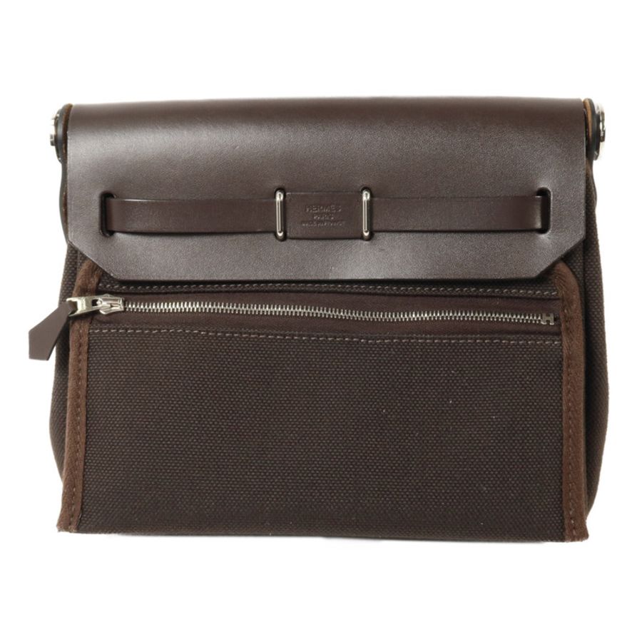 HERMES 帆布Mini Herbag肩背袋Ebene-1