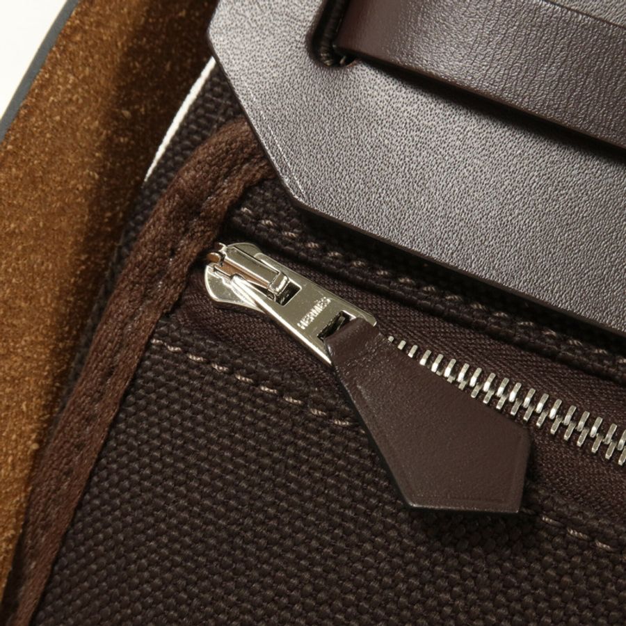 HERMES 帆布Mini Herbag肩背袋Ebene-9
