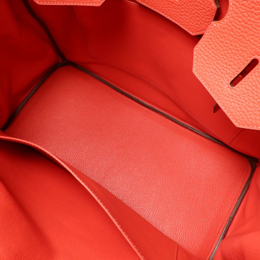 HERMES Togo皮革Birkin 35手挽袋Rouge Pivoine-4