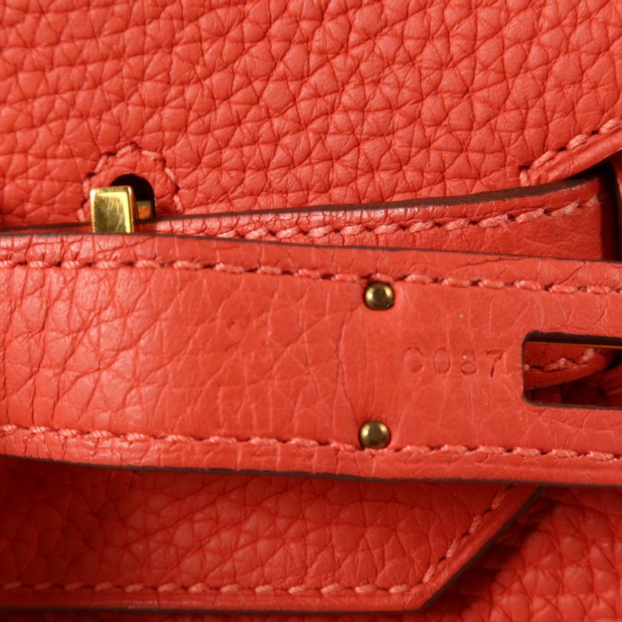 HERMES Togo皮革Birkin 35手挽袋Rouge Pivoine-6