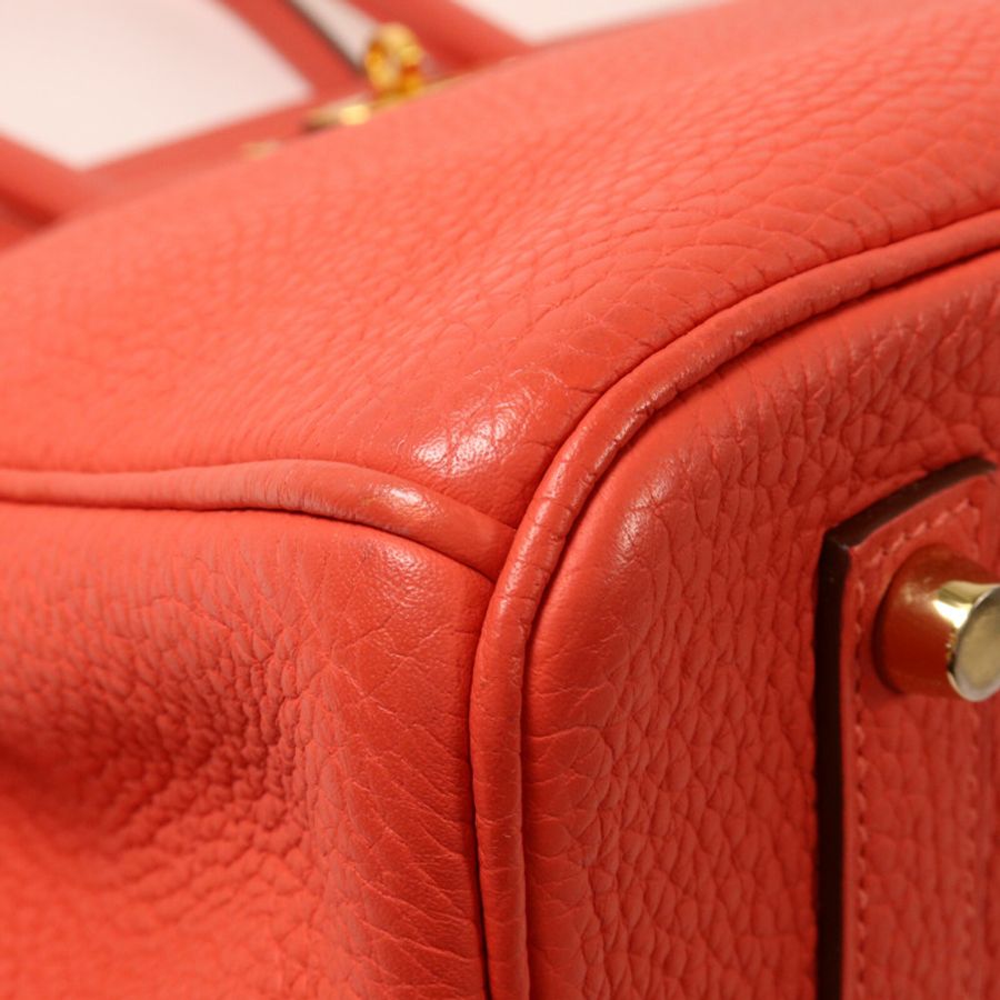 HERMES Togo皮革Birkin 35手挽袋Rouge Pivoine-10