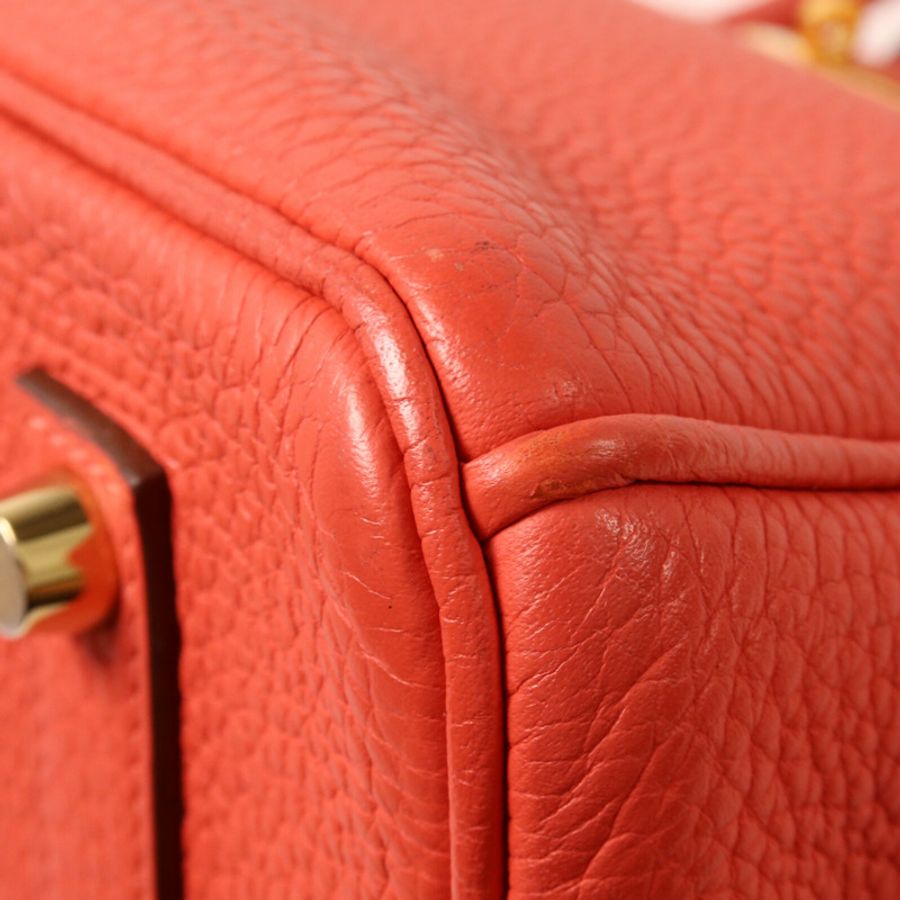 HERMES Togo皮革Birkin 35手挽袋Rouge Pivoine-11