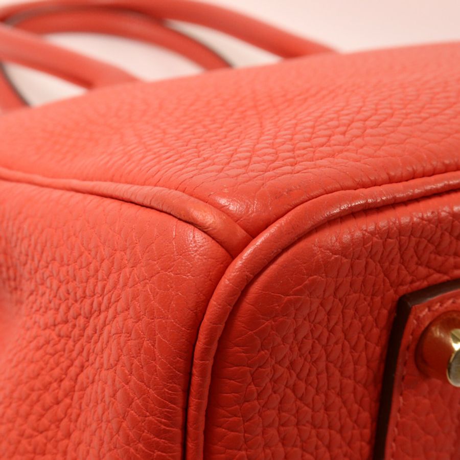 HERMES Togo皮革Birkin 35手挽袋Rouge Pivoine-12