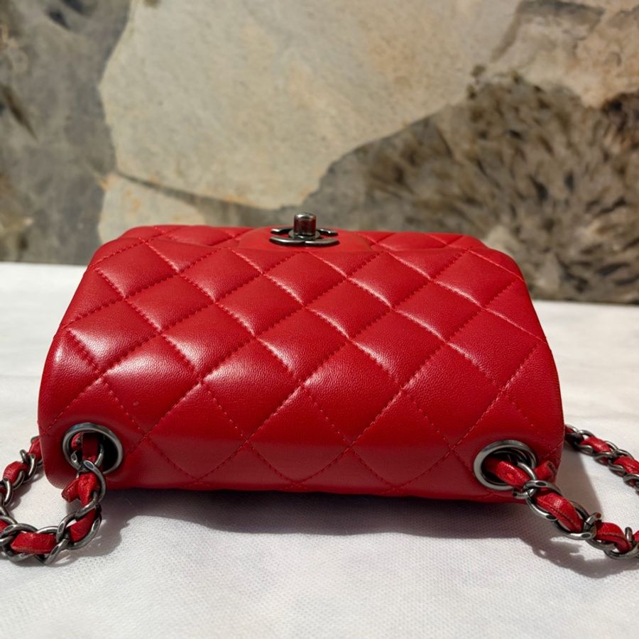 Chanel 紅銀COCO方胖-9
