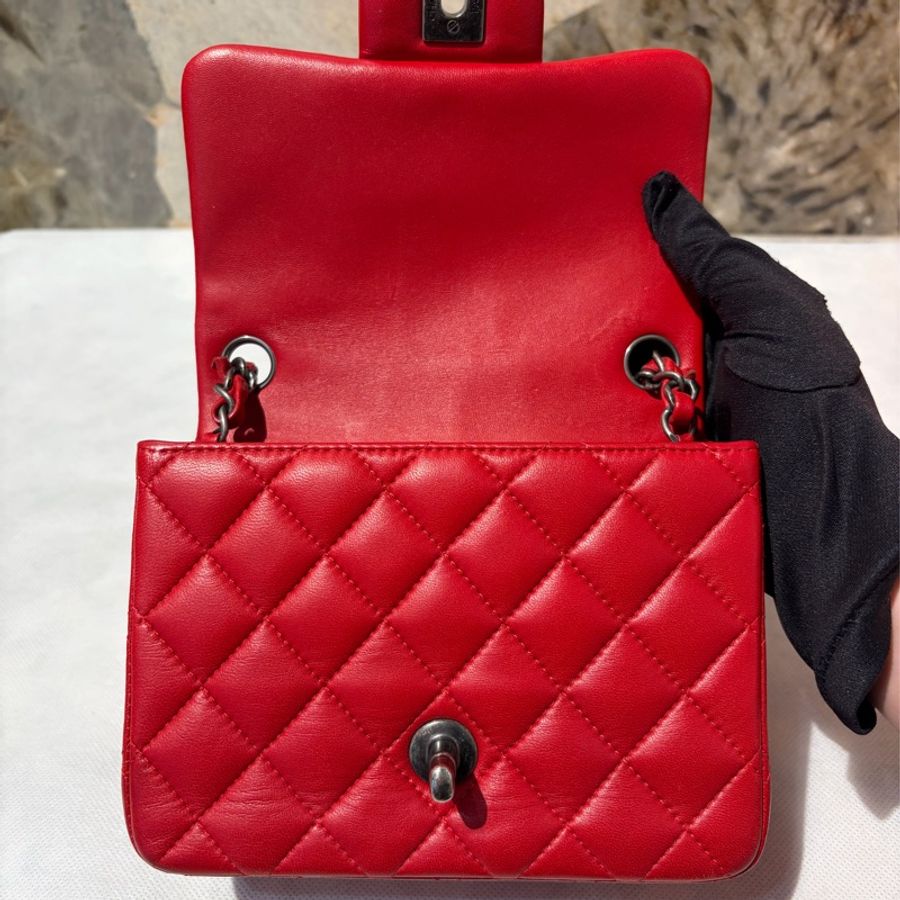 Chanel 紅銀COCO方胖-11