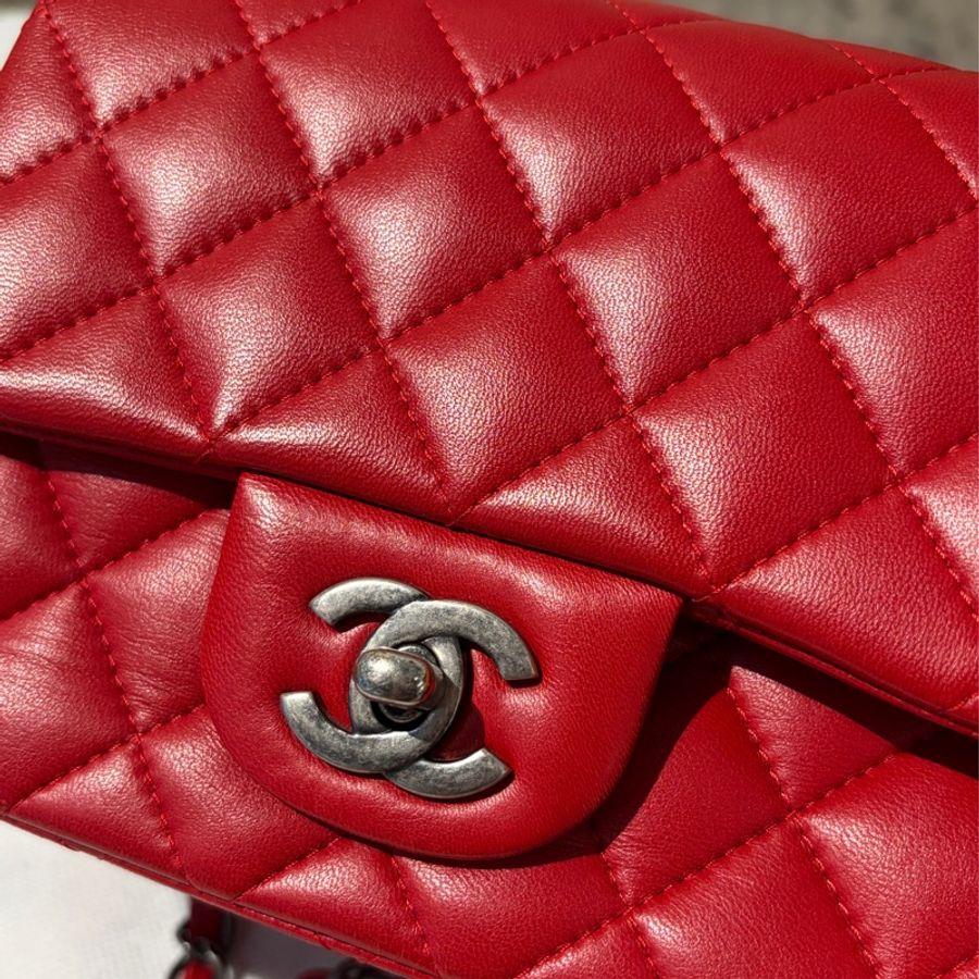 Chanel 紅銀COCO方胖-14