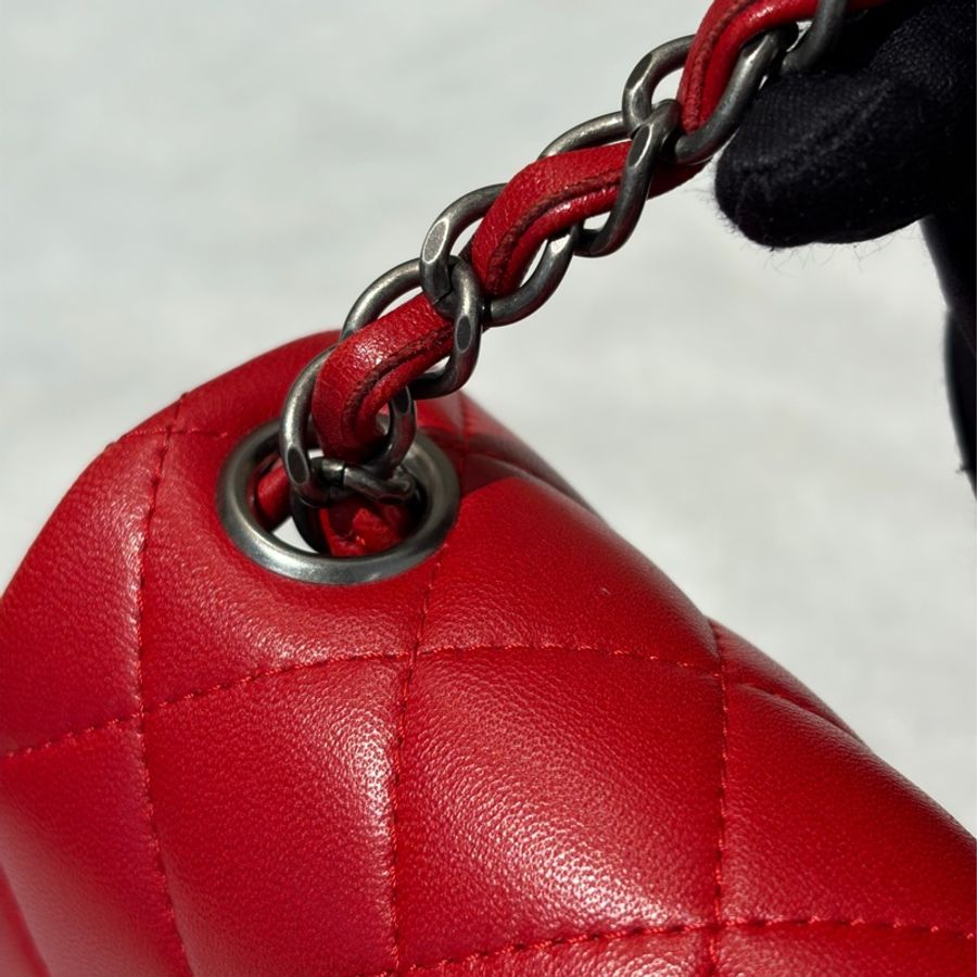 Chanel 紅銀COCO方胖-16