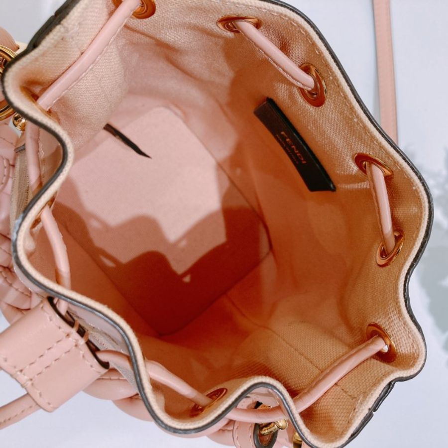 TW4920 Fendi 芬迪小號經典花紋水桶包包 Mon Tresor Bucket Bag Pink x GHW-15