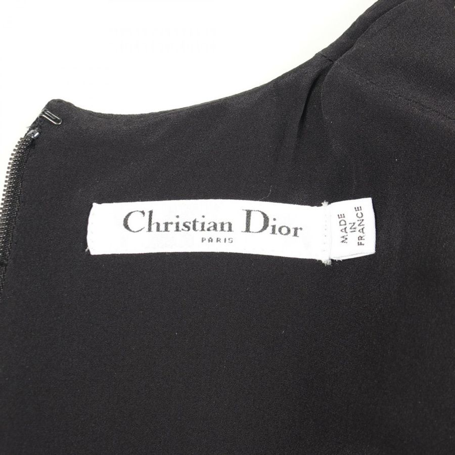 Christian Dior 黑色羊毛絲質洋裝,二手女款-2