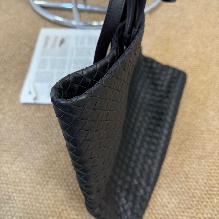 葆蝶家/Bottega Veneta BV黑色編織手提斜挎-4